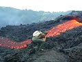 Melting marshmallow above Volcano lava