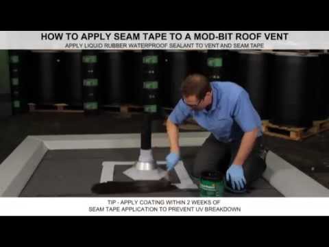 Liquid Rubber applied to a Mod-Bit or Torch Down Vent