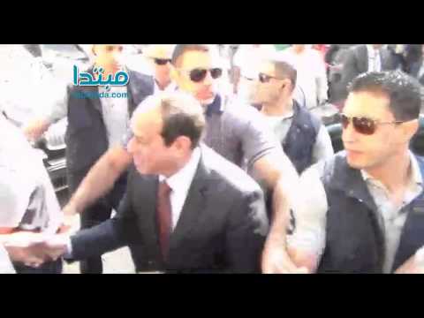 السيسي يدلى بصوته بمدرسة الخلفاء الراشدين