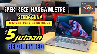 Laptop LENOVO Ryzen 3 Terbaru 2022 Slim 1-14ADA7 Ram Bisa di Up Harga Anak Kuliah 5 Jutaan Murah