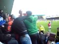 Charlton Fans In Gillingham End, Fight Police & Stewards.