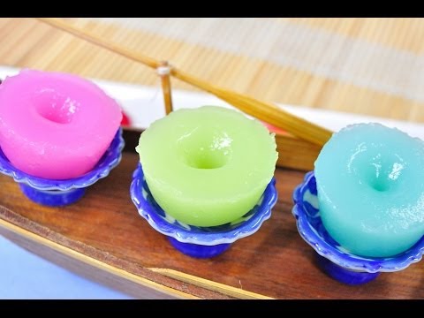 ขนมน้ำดอกไม้ (ขนมไทย) Flower Scented Thai Sweet - Kanom Nam Dok Mai