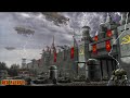 red alert 3 concept art video.

note: the beta will be around end july! ra3 will release around october, this year.

music:
hell march from frank klepacki.

known facts for red alert 3:
- the allies and soviet will fight it out again. this time, a third faction will be in the game. it is the empire of the rising sun (eotrs).
- most buildings can be plased on both land and water.
- rescources can be found in the water, as well as on land.
- the eotrs will have a different build system (probably no mcv).
- tanya will be back. boris won't. the soviets get a female hero named natasha.
- soviet classics, like the like the kirov airship, the terror drone and apocalyps tank will be back. the v3 from ra2 is replaced with the v4. this unit has tracks, and is fully amphibic.
- the tesla unit will be back to. the tesla trooper and the stingray (tesla boat)
- the soviet buildings build on the field. refer to the hd trailer to see this in action. the allies build as in c&c3: tib wars/kw. 
- frank klepacki will do the soundtrack in ra3. unfortunately, there won't be a 