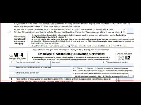how to fill out a w-4 when claiming 0