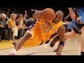 Kobe slips & slides his way to t...