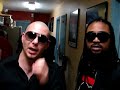 Machal Montano & Pitbull on the Defense Video Shoot Set