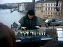 Glass harp musican on Charles Bridge, Prague