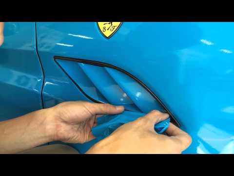 Ferrari California – Avery Supreme film wrap install – fender side vent