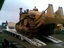 equipment - Walking a Caterpillar D11N onto a float owned by Heavy Haulage Aust in Wolff Equipment yard in Toowoomba.