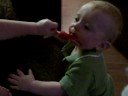Maya sharing her popsicle with Max