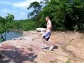 cliff jumping in oklahoma, doing a gainer cliff jumping in oklahoma, doing a gainer