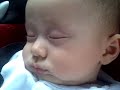 Click here to watch this video Kieffy in deep slumber in Mummy's car