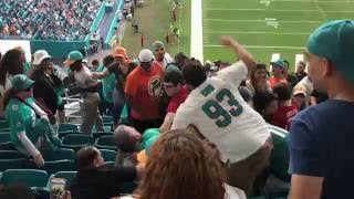 Fans fight during Dolphins game