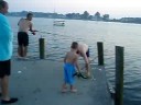Troy catching a striper Troy catching a striper