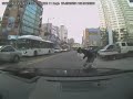 Dash Cam Shows 2 Cars Knocking Man off Motorcycle
