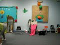 My friend and I attempting to do 2 person cartwheels. She's still working on standing up straight when I go over...