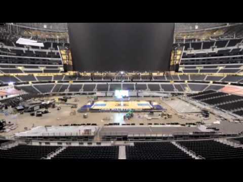 Turning Cowboy Stadium into Basketball court Time Lapse