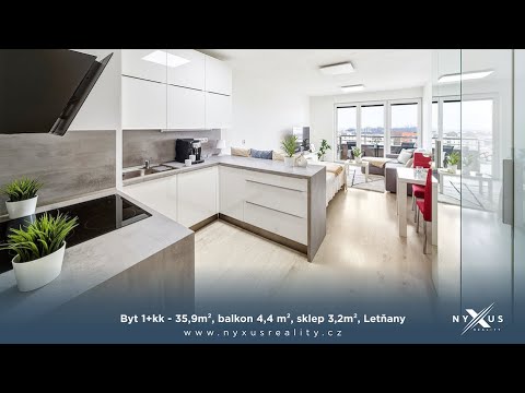 Video Prodej bytu 1+kk - 36 m², balkón 4 m² a sklep 3 m², Kadečkové, Praha 9 - Letňany