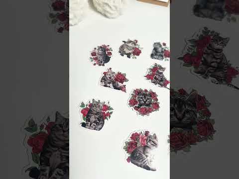Túi 45 sticker thế giới mèo World of Cat cute STI90 trang trí sổ, album, handmade