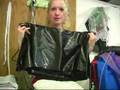 Kat showing off her capes and salon stuff