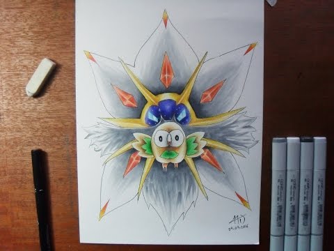 video-linktoworks-[COLLAB - GT DRAW] Drawing - Solgaleo and Rowlet from ...