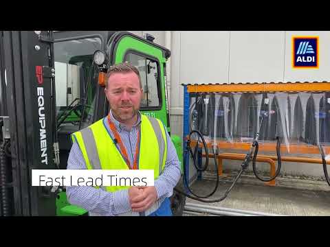 How did Aldi halve their forklift operational costs over 5 years and reduce their forklift fuel costs from £8k a month to £1k a month?