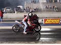 Balem Asher cutting a perfect light at the London Dragway on his modified streched GSX-R 750-1000 conversion.