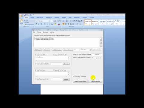 How to change/add/append headers & footers in Multiple MS Word Documents