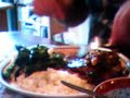 lamb chops,mash potaoe with swede carrott and leeks