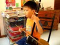Bumbling along trying to figure out this song. He's not familiar with the fingering of this key(not learnt before).