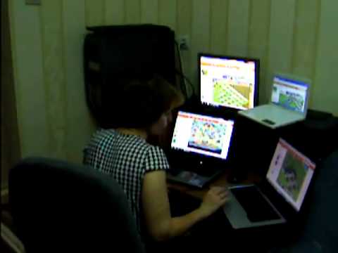 Mom playing farm sim....