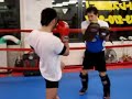K-1 MAX fighter Amara \"Shinobu\" pad training