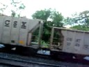 CSX Grain with Lots of Fallen Flags
