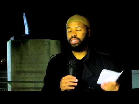 Ilyas Townsend (Justice for Aafia Coalition) speaks at LGC demo, 6 November 2012