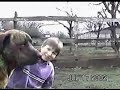 an�bal and maeva with wild boar cubs in the chilean patagonia, 2002.