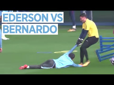Video: EDERSON VS BERNARDO SILVA | Man City vs Shakhtar Donetsk | Champions League Training