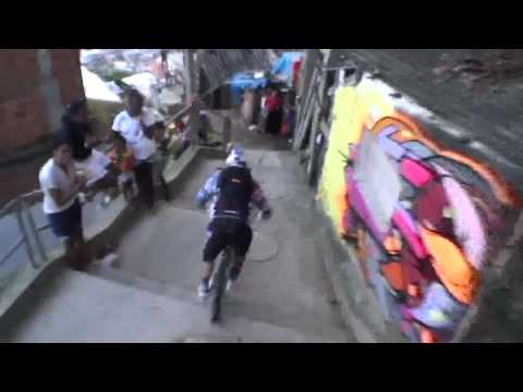 REDBULL downhill MTB bike race in Brazilian favela REDBULL downhill MTB bike race in Brazilian favela