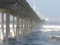 High Surf Pounds the Ocean Beach Pier