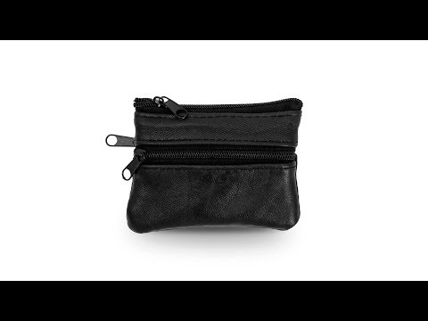 Llavero monedero de piel 3 cremalleras