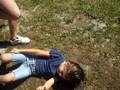 Halie beating up mary