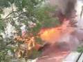 trolley bus fire