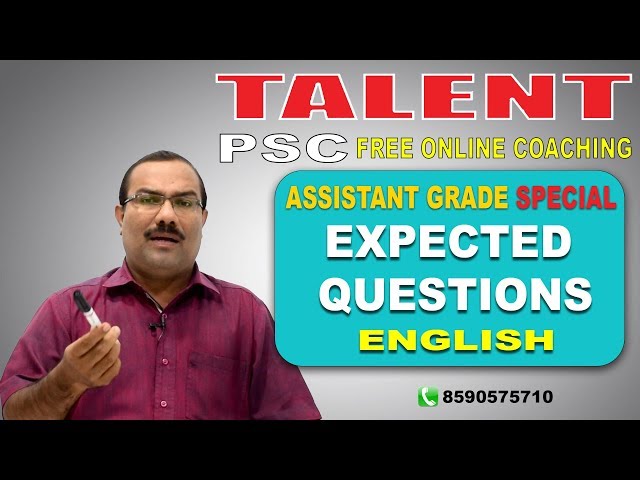PSC | Assistant Grade Special | EXPECTED QUESTIONS - English
