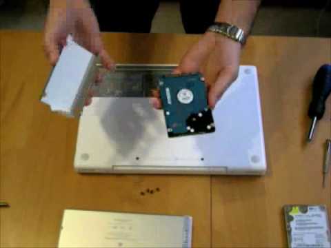 macbook upgrade - I demonstrate how to upgrade a Macbook hard drive - all the way from cloning the drive using SuperDuper to installing the drive into the machine and booting....