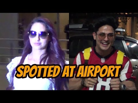 Nora Fatehi & Priyank Sharma Spotted At Airport