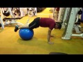 Abdominal Training - Swiss ball peaks superset knee to chests.MP4