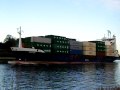 DENEB (IMO: 9061306) (Rufzeichen: V2CM6) Containerschiff/Container ship im Nord-Ostsee-Kanal