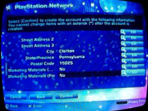 how to create a playstation network account