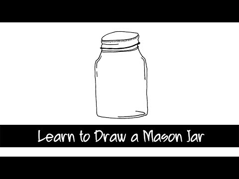 Learn to draw a mason jar - quick and easy doodle dawings