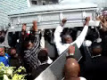 A traditional New Orleans Jazz Funeral for the late tuba player Kerwin James. He died in Oct. 2007.  Alot of viewers have been asking whats the reason for rocking the casket, it's so he can dance one last time. I also have a Mardi Gras Black Indian Funeral video on here too. I must WARN you it is'nt your 