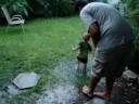 Dawn & Oliver Playing in Hurricane Gustav\